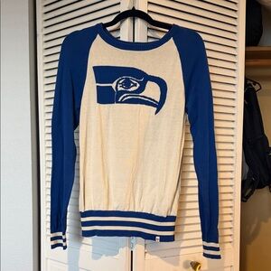 Women's Blue and Cream Sweater